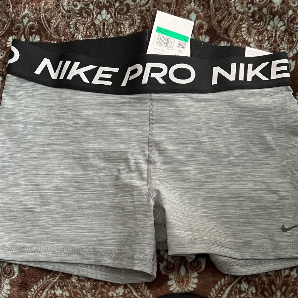 Nike Pro Heather Gray Training Shorts